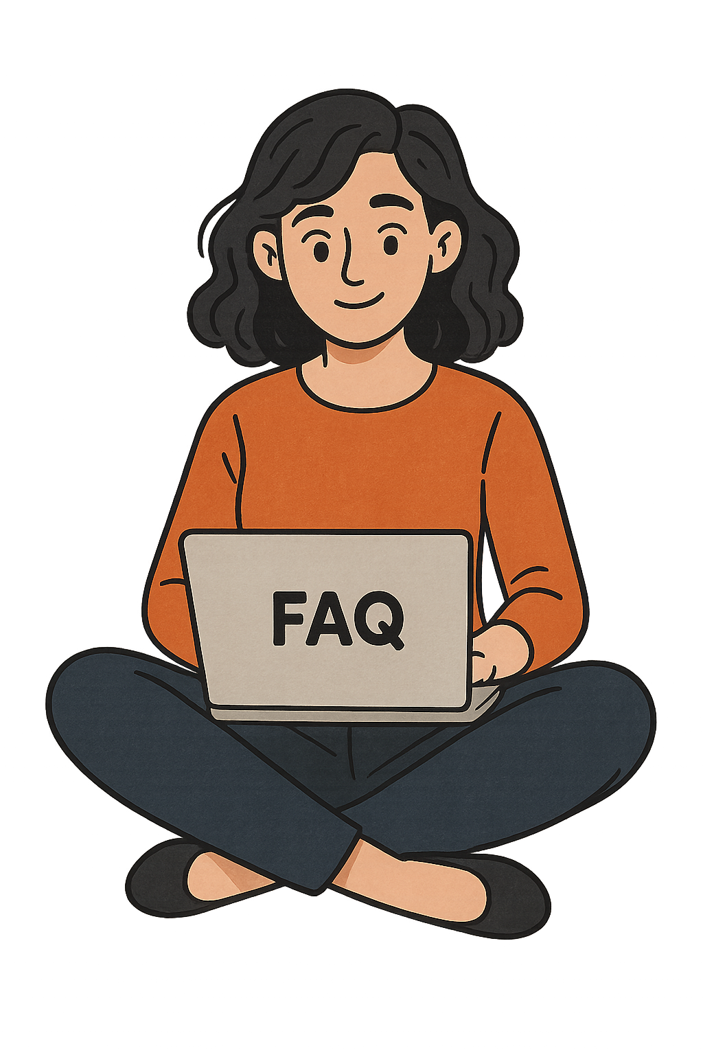 sitting girl with laptop